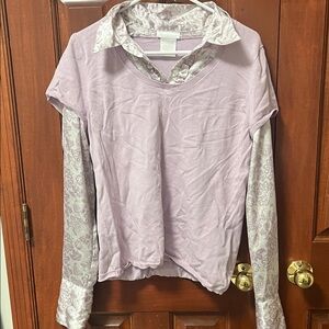 Worthington Women's Lavender Layered Top